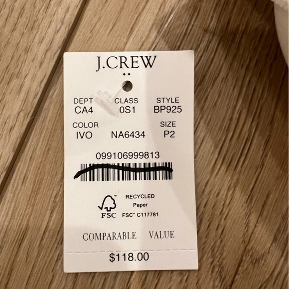 NWT  jcrew factory - Short-sleeve belted suiting dress- size 2P - Picture 6 of 6